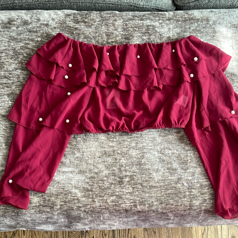 NWT Off Shoulder Crop Shirt